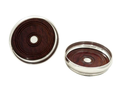 fig 1. Pair of Vintage Sterling Silver Wine / Champagne Coasters