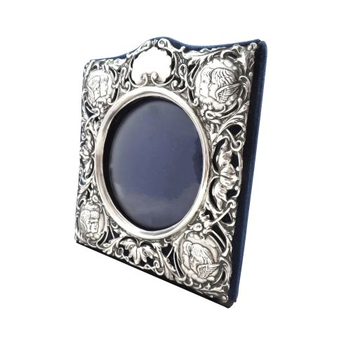 Antique Edwardian Sterling Silver 6" Photo Frame 1904