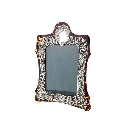 Antique Victorian Sterling Silver & Tortoiseshell 8" Photo Frame 1892