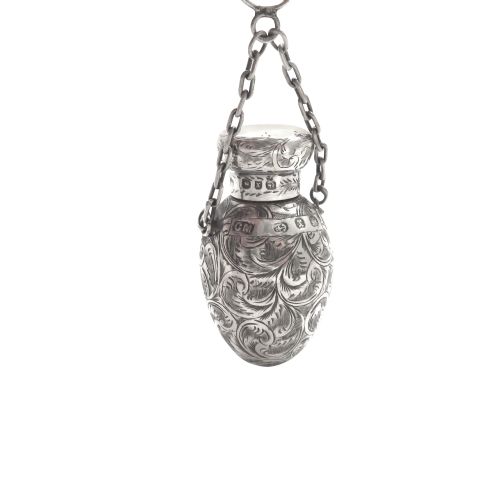Antique Victorian Sterling Silver Scent / Perfume Bottle 1897