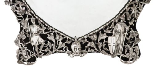fig 1. Antique Victorian Sterling Silver 'Heart' Dressing Mirror 1887 - Knights