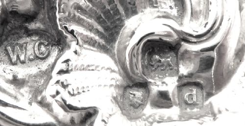 fig 1. Antique Victorian Sterling Silver 'Cherubs' Photo Frame 1899