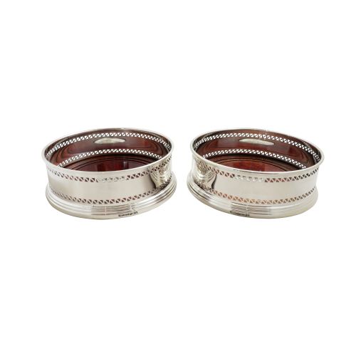 Pair of Sterling Silver Wine/champagne Coasters