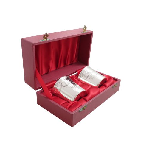 Pair of Sterling Silver Beakers in Presentation Case