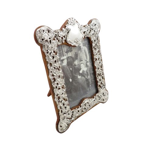 Antique Edwardian Sterling Silver 8" Photo Frame 1903