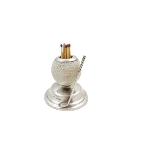 Antique Edwardian Sterling Silver 'Golf Ball' Match Strike 1910