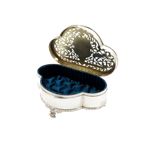 fig 1. Antique George V Sterling Silver Pierced 'Bird' Trinket Box 1913