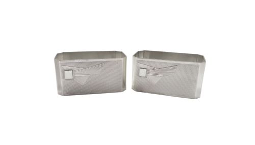 fig 1. Pair of Antique Art Deco Sterling Silver Napkin Rings 1931