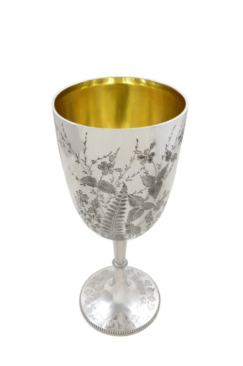 ANTIQUE VICTORIAN STERLING SILVER 9 WINE GOBLET 1893 - ADDITIONAL PHOTO 2