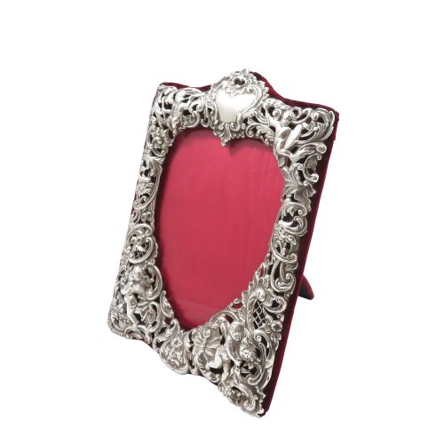 Antique Victorian Sterling Silver 'Cherubs' Photo Frame 1895