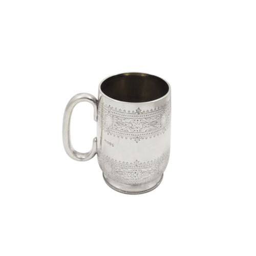 Antique Victorian Sterling Silver Pint Tankard / Mug 1881