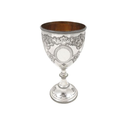 Antique Victorian Sterling Silver 6 1/2" Wine Goblet 1861
