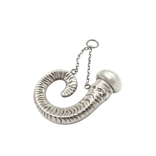 Antique Victorian Sterling Silver 'Ram's Horn' Perfume/scent Bottle 1891