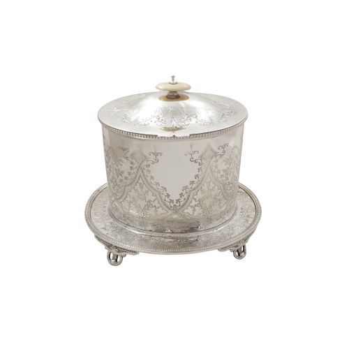 Antique Victorian Silver Plated Biscuit Barrel / Caddy C1880