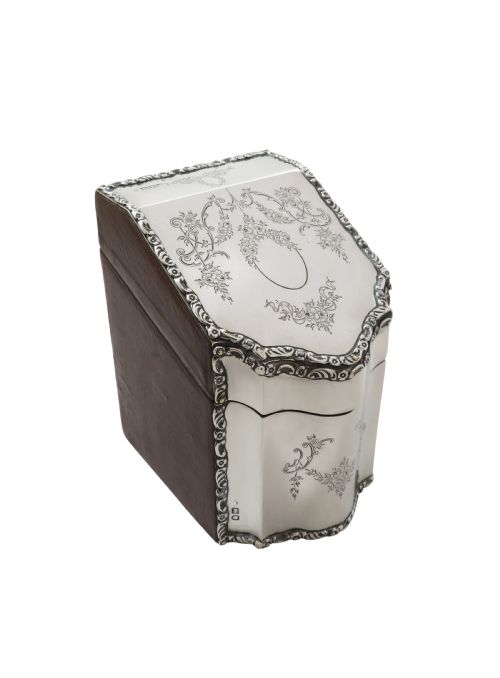 fig 1. Antique Edwardian Sterling Silver Desk Tidy / Stationary Box 1905