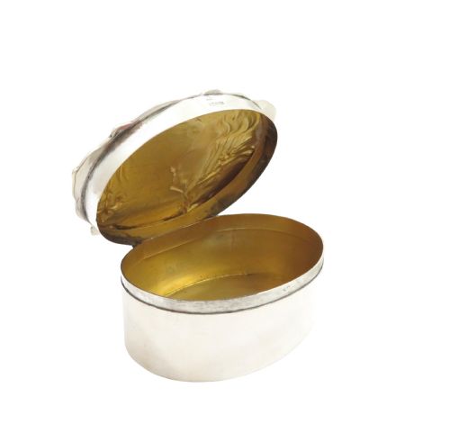 fig 1. Antique Art Nouveau Sterling Silver Trinket Box 1902
