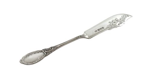 ANTIQUE EDWARDIAN STERLING SILVER JAM SPOON BUTTER KNIFE IN CASE 1904 - ADDITIONAL PHOTO 5