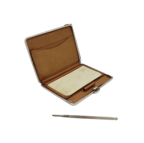 fig 1. Antique Edwardian Sterling Silver Card Case / Aide Memoire 1902