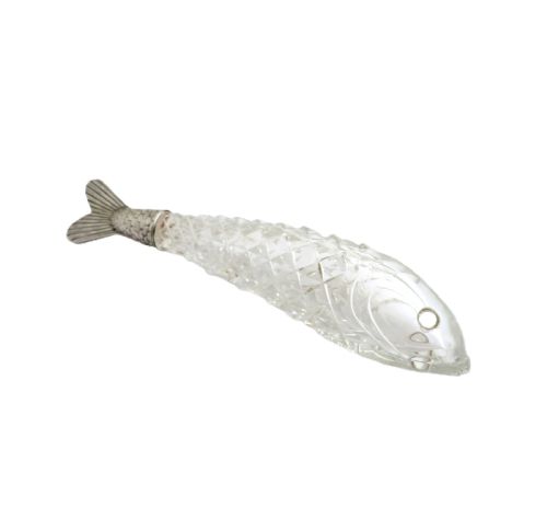 ANTIQUE VICTORIAN SILVER 'WEBB' GLASS FISH SCENT PERFUME BOTTLE 1884 - ADDITIONAL PHOTO 3