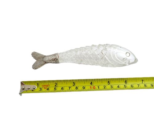 ANTIQUE VICTORIAN SILVER 'WEBB' GLASS FISH SCENT PERFUME BOTTLE 1884 - ADDITIONAL PHOTO 8