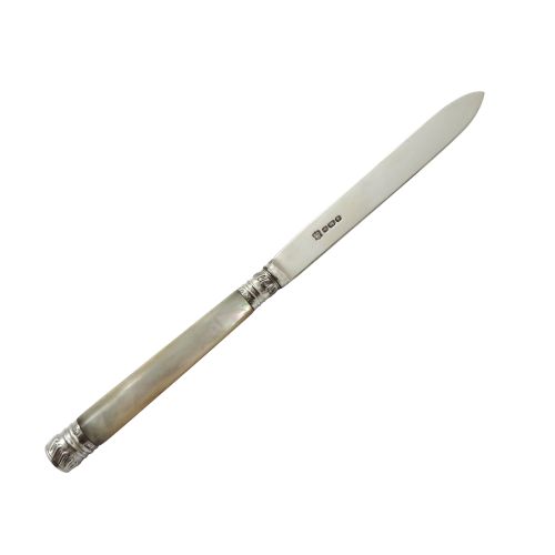 Antique Victorian Sterling Silver & Mother of Pearl Letter Opener 1890