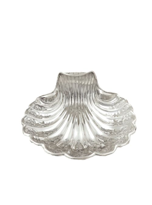ANTIQUE VICTORIAN STERLING SILVER PIERCED SHELL DISH 1896 - ADDITIONAL PHOTO 6