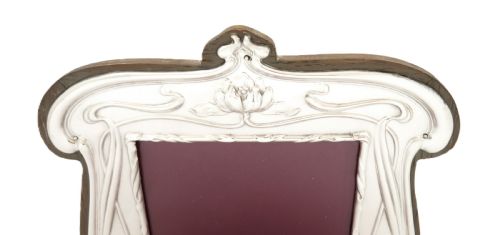 fig 1. Antique Art Nouveau Sterling Silver 'Kingfisher' Photo Frame 1905