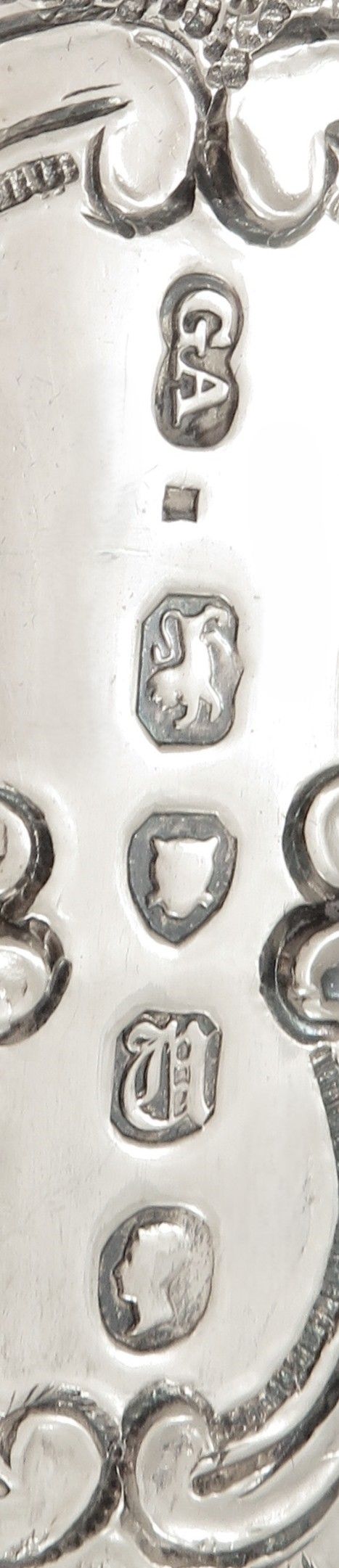 fig 1. Pair of Antique Victorian Sterling Silver Berry Spoons in Case 1855