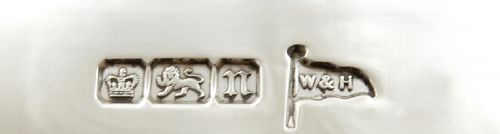 fig 1. Pair of Antique Edwardian Sterling Silver Berry Spoons in Case - Walker & Hall 1905