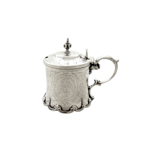 Antique Victorian Sterling Silver Mustard Pot 1860