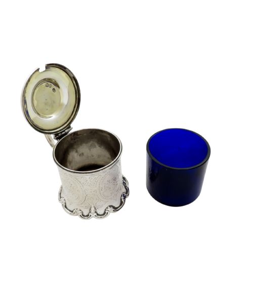 fig 1. Antique Victorian Sterling Silver Mustard Pot 1860