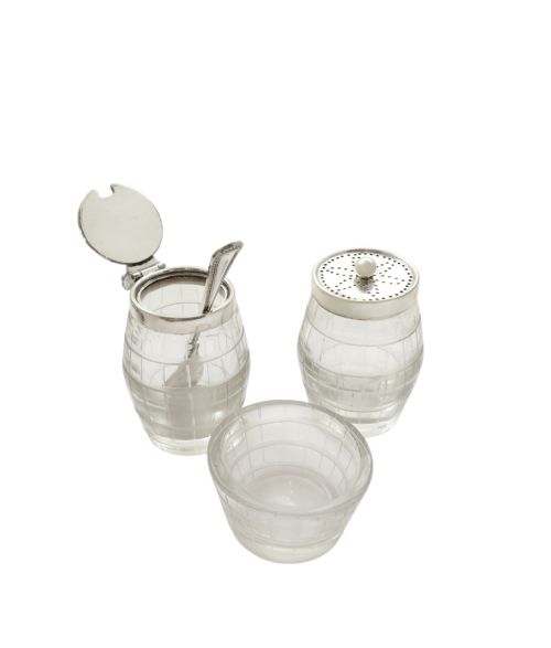 ANTIQUE VICTORIAN SILVER PLATED 'CARRIAGE' CRUET SET C1870 - ADDITIONAL PHOTO 4