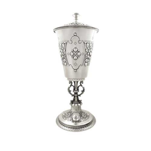 Antique Edwardian Sterling Silver 13" Cup & Cover 1903