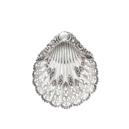 Antique Victorian Sterling Silver Pierced Shell Dish 1896