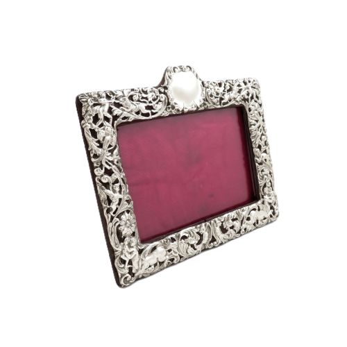 Antique Edwardian Sterling Silver Landscape Photo Frame 1901