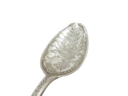 fig 1. Pair of Antique Georgian Sterling Silver 'Bird' Serving Spoons 1796 / 1806