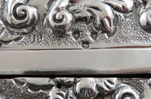 fig 1. Antique Victorian Sterling Silver Desk Tidy / Stationery Box 1890