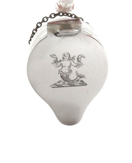 ANTIQUE STERLING SILVER GLASS WHISKY NOGGIN JUG 1935 - ADDITIONAL PHOTO 5