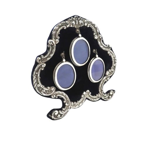 Antique Edwardian Sterling Silver Triple Photo Frame 1901