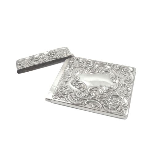 ANTIQUE EDWARDIAN STERLING SILVER 'STAG' CARD CASE 1910 - ADDITIONAL PHOTO 2