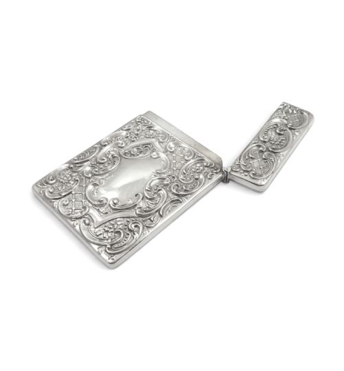 ANTIQUE EDWARDIAN STERLING SILVER 'STAG' CARD CASE 1910 - ADDITIONAL PHOTO 5
