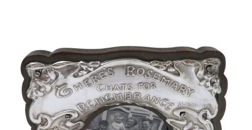 ANTIQUE EDWARDIAN SILVER PHOTO FRAME 1903 ROSEMARY FOR REMBRANCE - ADDITIONAL PHOTO 2