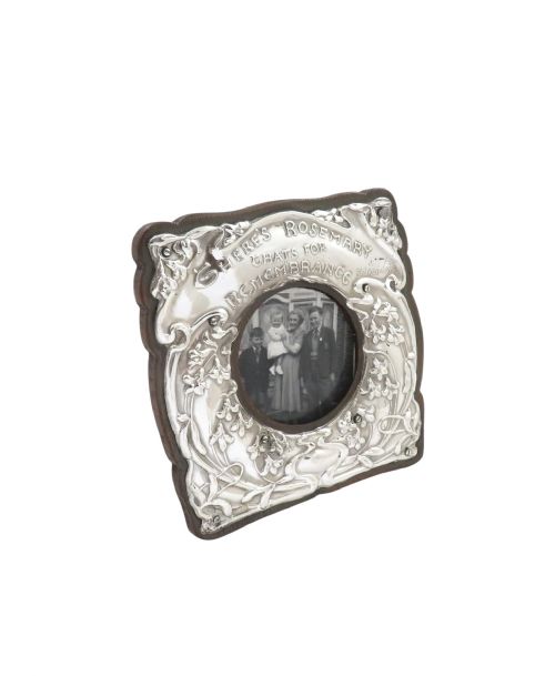 ANTIQUE EDWARDIAN SILVER PHOTO FRAME 1903 ROSEMARY FOR REMBRANCE - ADDITIONAL PHOTO 5