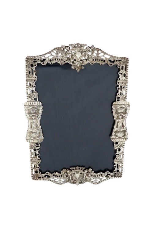Antique Victorian Sterling Silver 7" Photo Frame 1889