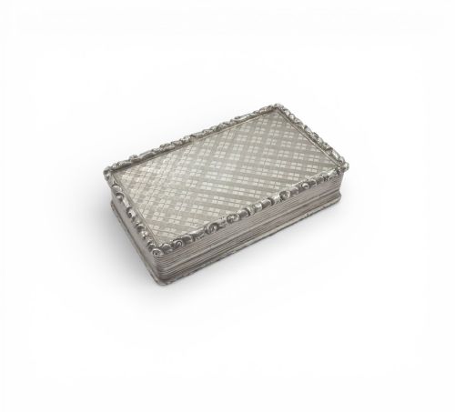 fig 1. Antique Early Victorian Sterling Silver Snuff Box 1845