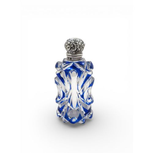 Antique Victorian Sterling Silver & Glass Scent / Perfume Bottle 1898