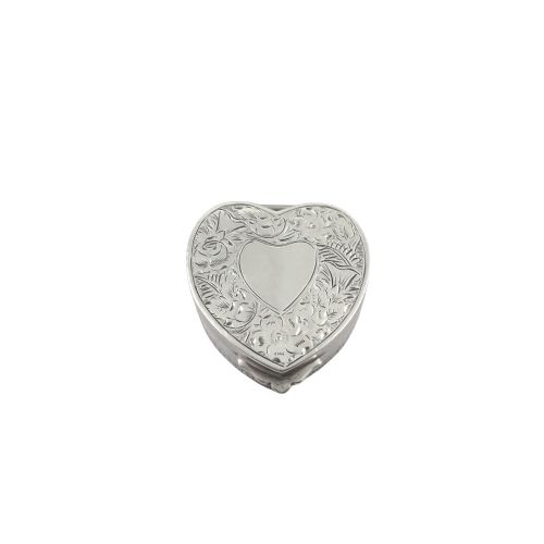 ANTIQUE EDWARDIAN STERLING SILVER 'HEART' TRINKET BOX 1901