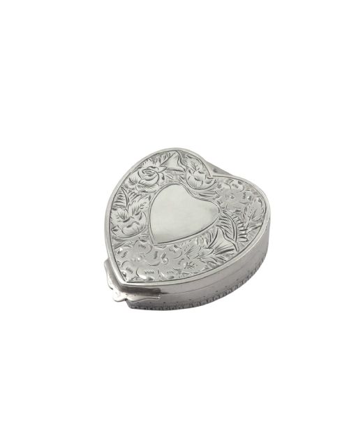 ANTIQUE EDWARDIAN STERLING SILVER 'HEART' TRINKET BOX 1901 - ADDITIONAL PHOTO 6