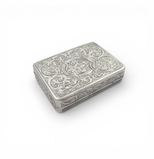 ANTIQUE VICTORIAN STERLING SILVER SNUFF PILL BOX 1860 - ADDITIONAL PHOTO 5