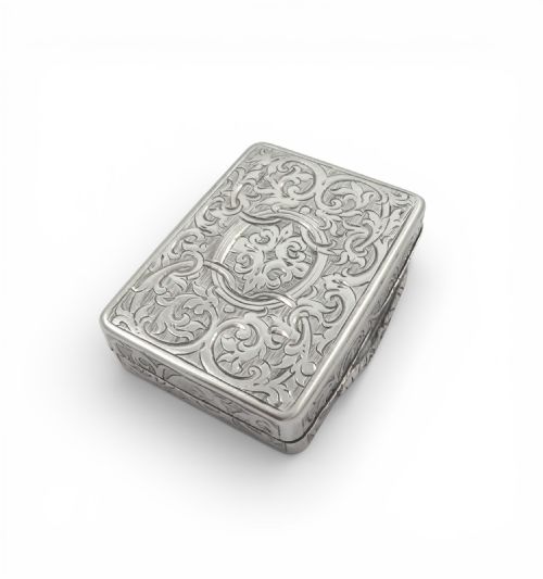 ANTIQUE VICTORIAN STERLING SILVER SNUFF PILL BOX 1860 - ADDITIONAL PHOTO 7